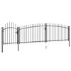 vidaXL Port&atilde;o de cerca de jardim Woerden com ponta em forma de lan&ccedil;a, 5x1,25 m, preto