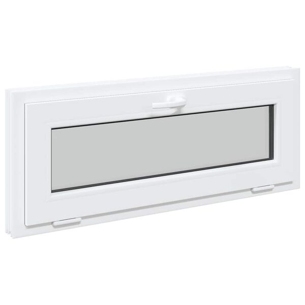 vidaXL Janela de porão RISOR 100x40 cm basculante 3 vidros branco