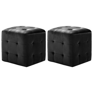 vidaXL Mesas de cabeceira 2 pcs 30x30x30 cm veludo preto