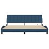 vidaXL Estrutura de cama sem colch&atilde;o Hanko 200x200 cm tecido azul