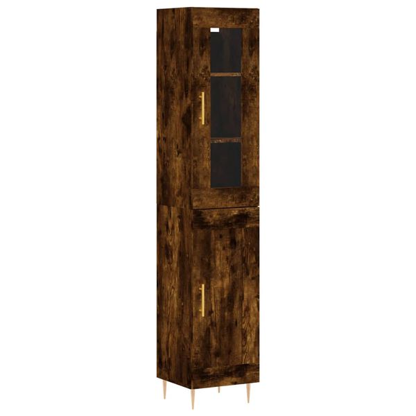 vidaXL Arm&aacute;rio alto 34,5x34x180cm madeira processada carvalho fumado