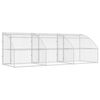 vidaXL Canil de Cachorro 3 pcs Prateado 6 x 2 x 2 m A&ccedil;o galvanizado