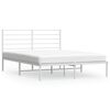 vidaXL Estrutura de cama com cabeceira 120x200 cm metal branco