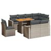vidaXL 9 pcs conjunto sof&aacute;s p/ jardim com almofad&otilde;es vime PE cinzento