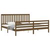 vidaXL Estrutura cama c/ cabeceira 200x200cm maci&ccedil;o castanho-mel