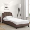 vidaXL Estrutura de cama sem colch&atilde;o Zadar 100x200 cm couro artificial castanho