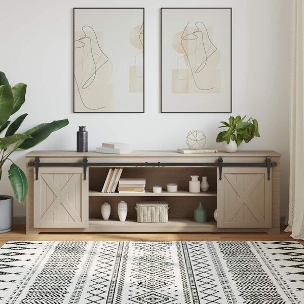 vidaXL Kit para arm&aacute;rio deslizante a&ccedil;o carbono 200 cm