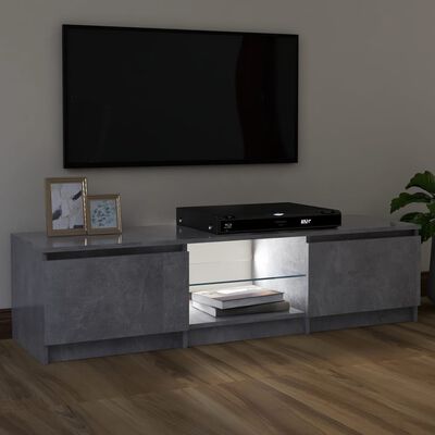 vidaXL Móvel de TV com luzes LED 120x30x35,5 cm cinzento cimento