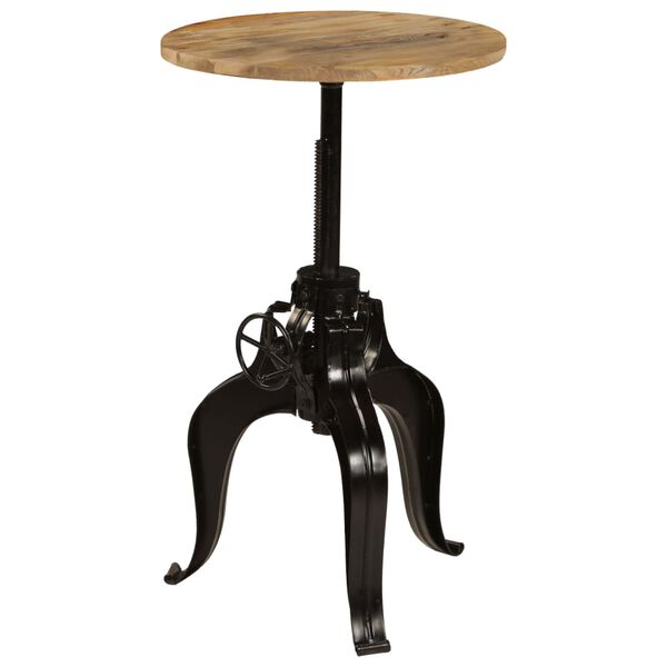 vidaXL Mesa de bar madeira de mangueira maci&ccedil;a 60x(76-110) cm