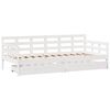vidaXL Sof&aacute;-cama c/ gavetas 90x190 cm madeira de pinho maci&ccedil;a branco