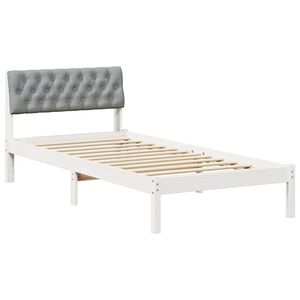 vidaXL Estrutura da cama Branco e cinza claro 90 x 200 cm