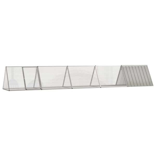 vidaXL Gaiola p/ coelhos 504,5x80,5x71 cm a&ccedil;o galvanizado cinzento