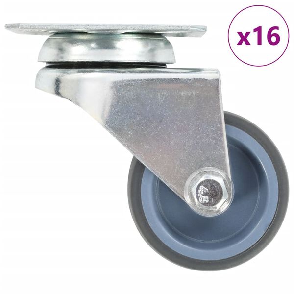 vidaXL 16 pcs rodas giratórias duplas 50 mm