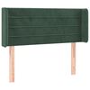 vidaXL Cabeceira cama c/ luzes LED veludo 103x16x78/88 cm verde-escuro