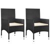 vidaXL 4 pcs conjunto lounge de jardim c/ almofadões vime PE preto