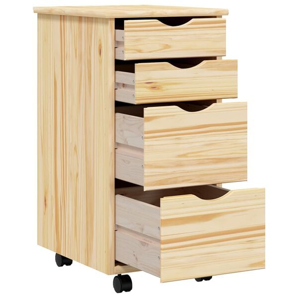 vidaXL Gabinete Rolante com Mesa com roda MOSS Verniz Transparente