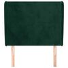 vidaXL Cabeceira de cama c/ abas veludo 83x23x118/128 cm verde-escuro