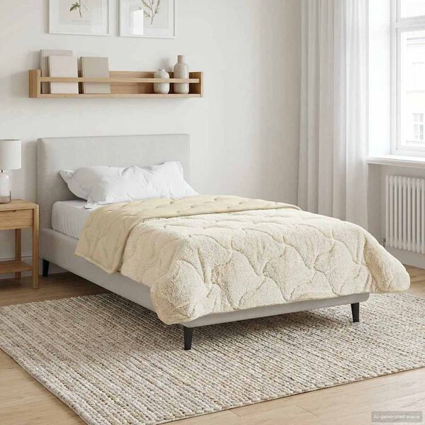 vidaXL Duvet de Ano Inteiro Colchonete Creme 135 x 220 cm