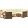 vidaXL Conjunto de Sof&aacute; Sectional com almofada 5 pcs Natural e Creme