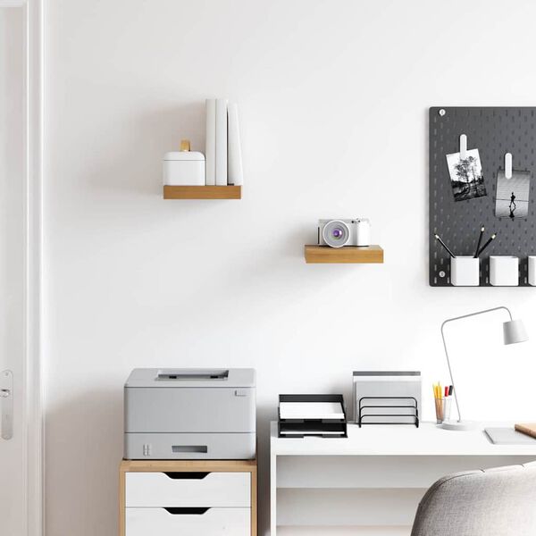 vidaXL Prateleira de Parede 2 pcs Castanho 23 x 23,5 x 4 cm