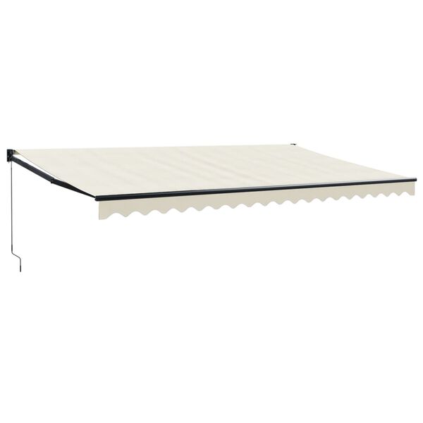 vidaXL Toldo retr&aacute;til 5x3 m tecido e alum&iacute;nio cor creme