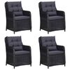 vidaXL 5 pcs conjunto de jantar para jardim preto