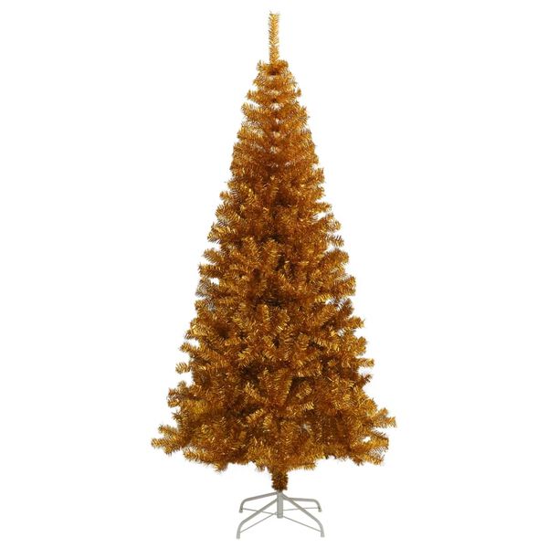 vidaXL Árvore de Natal artificial com suporte 180 cm PET dourado
