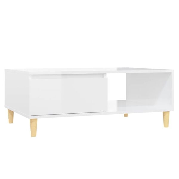 vidaXL Mesa de centro 90x60x35cm derivados de madeira branco brilhante