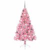 vidaXL &Aacute;rvore de Natal Artificial Pr&eacute;-iluminada Rosa 180 cm PVC