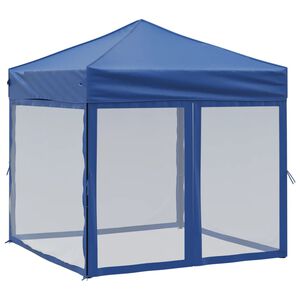 vidaXL Tenda para festas dobr&aacute;vel com paredes laterais 2x2 m azul