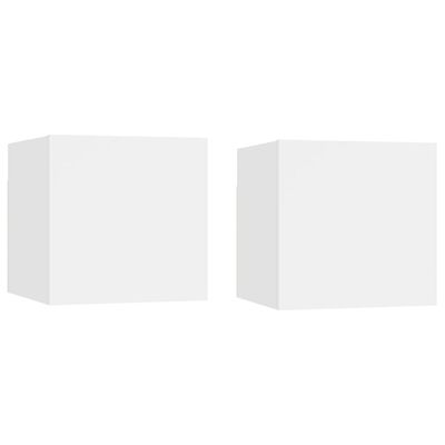 vidaXL Mesas de cabeceira 2 pcs 30,5x30x30 cm contraplacado branco