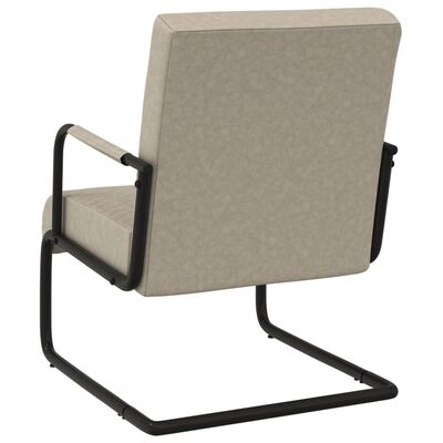 vidaXL Cadeira cantilever em couro artificial cinzento-claro