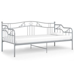 vidaXL Sof&aacute;-cama 90x200 cm metal cinzento