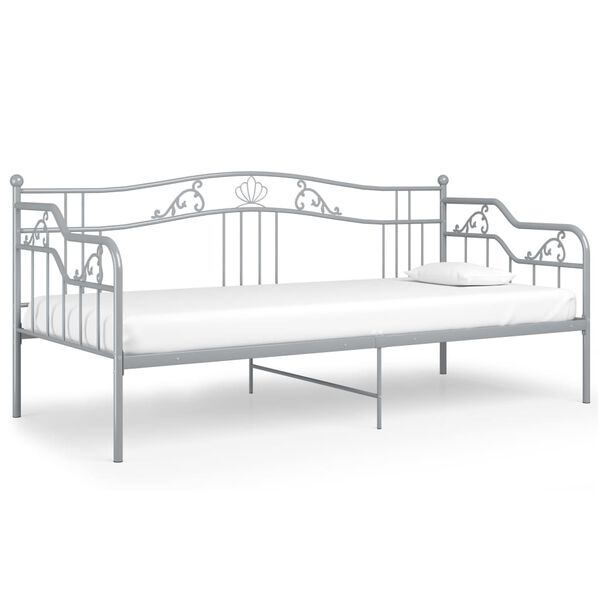 vidaXL Sof&aacute;-cama 90x200 cm metal cinzento