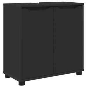 vidaXL Gabinete para lavat&oacute;rio de banheiro Preto 60 x 30 x 60 cm
