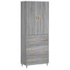 vidaXL Arm&aacute;rio alto 69,5x34x180 cm derivados de madeira sonoma cinza