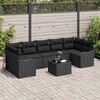 vidaXL Conjunto de Sof&aacute; de Jardim Preto 55 x 55 x 37 cm vime PE