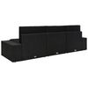 vidaXL Sof&aacute; seccional de 3 lugares vime PE preto