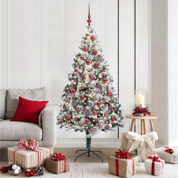 vidaXL &Aacute;rvore de Natal Artificial Branco 180 cm PVC, A&ccedil;o e Pl&aacute;stico