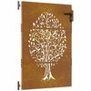 vidaXL Port&atilde;o de jardim 85x125 cm a&ccedil;o corten design &aacute;rvore