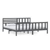 vidaXL Estrutura de cama 200x200 cm madeira maci&ccedil;a cinzento