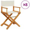 vidaXL Conjunto de 8 cadeiras dobr&aacute;veis em tecido branco creme.