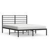 vidaXL Estrutura de cama em metal com cabeceira 150x200 cm preto
