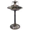 vidaXL Banheira para p&aacute;ssaros com fonte 50x91 cm pl&aacute;stico bronze