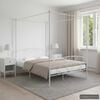 vidaXL Estrutura de cama com dossel metal branco 140x200 cm