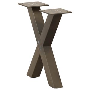 vidaXL P&eacute;s para mesa de centro em formato de X, 2 pe&ccedil;as, a&ccedil;o natural, 30x(30-31) cm, a&ccedil;o