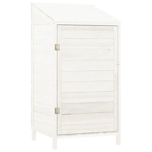 vidaXL Abrigo de jardim 55x52x112 cm madeira de abeto maci&ccedil;a branco