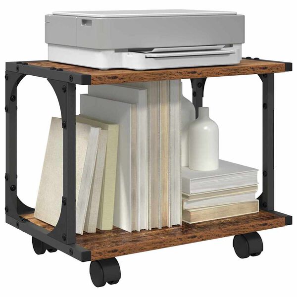 vidaXL Suporte para Impressora Madeira Antiga 41 x 28 x 33,5 cm