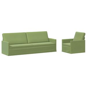 vidaXL Conjunto de Sof&aacute;s 2 pcs Verde Claro Veludo (V)