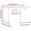vidaXL Armário parede 60x36,5x35 cm derivados de madeira cinza sonoma